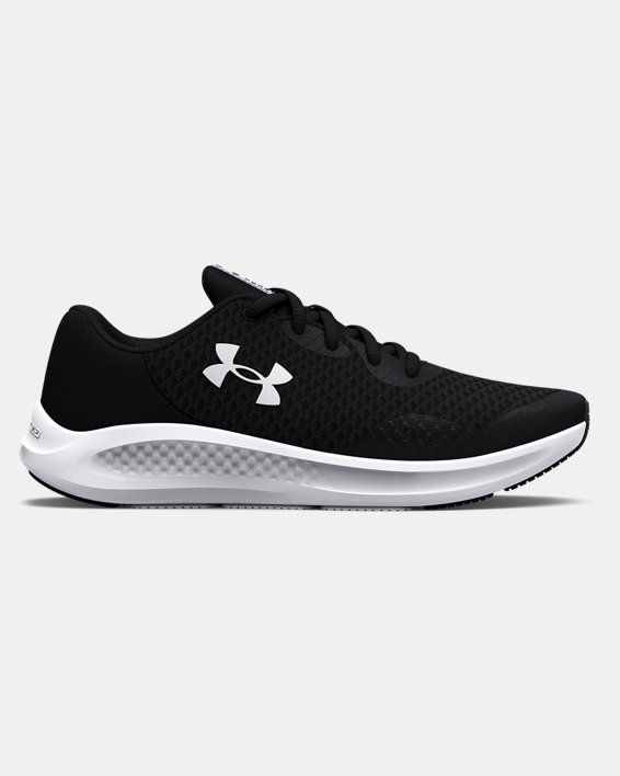 Boys' Grade School UA Charged Pursuit 3 Running Shoes, Black, pdpMainDesktop image number 0